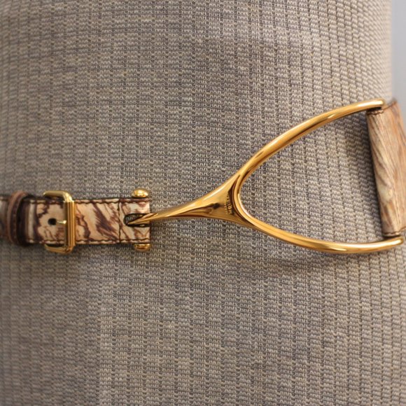 ALEXANDER MCQUEEN Wood Grain Wishbone Belt main image 6